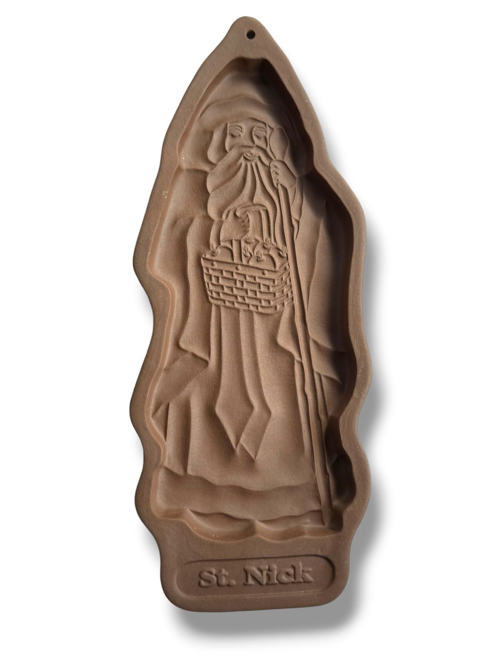 Longaberger 1993 St. Nick Cookie Mold Vintage Christmas Redware w/ Box